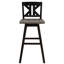 2 chaises de hauteur pub, en bois d'hévéa massif, noir et gris, pivotant à 360 degrés, divisées pour 2 chaises pivotantes, noir gris-955657633
