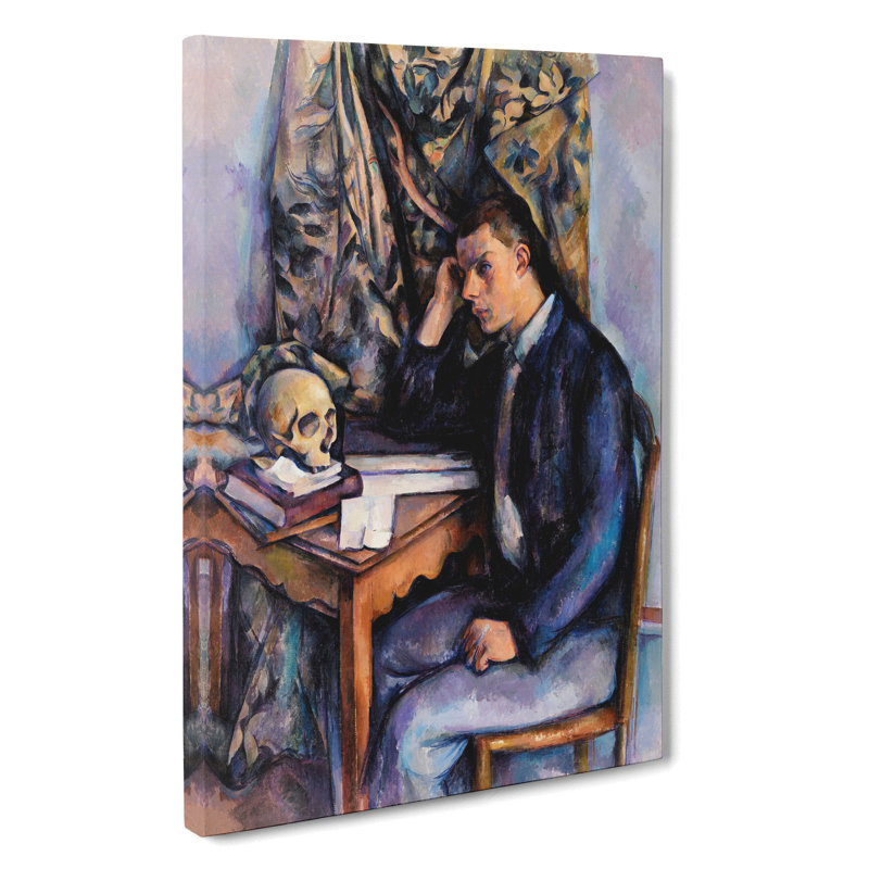 Young Man And Skull by Paul Cezanne - Wrapped Canvas Painting, 50cm H x 35cm W x 3cm D