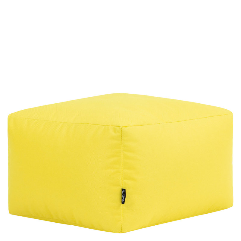  38Cm Round Pouffe Ottoman, Ochre Yellow