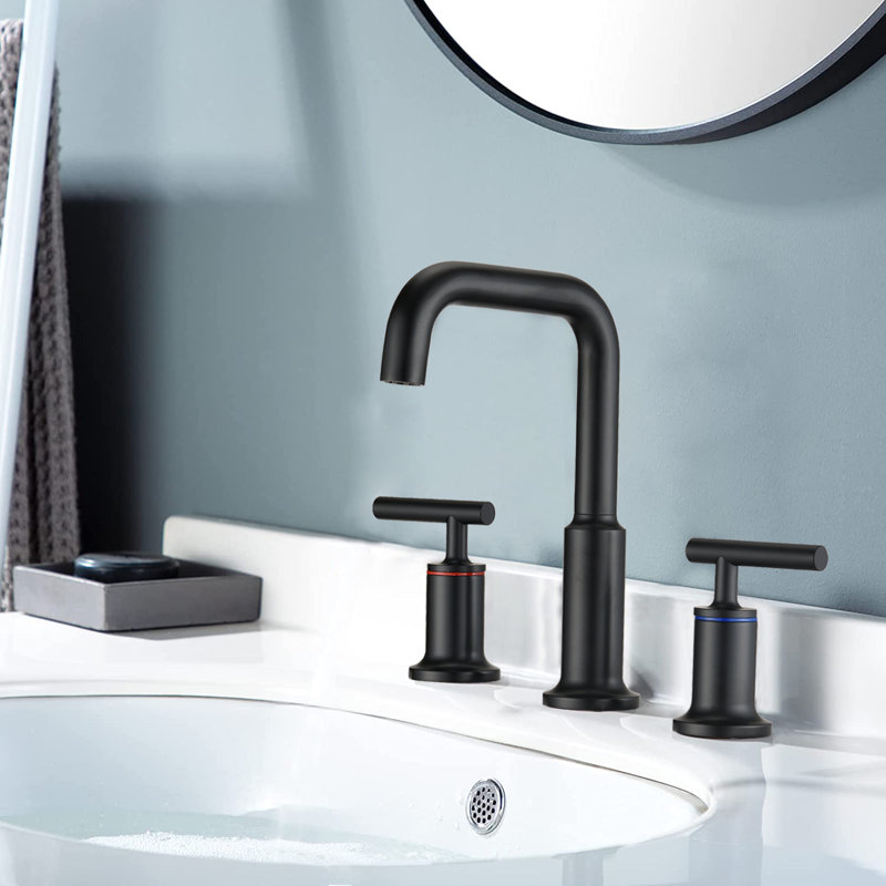Widespread 2-handle Bathroom Faucet, Matte Black