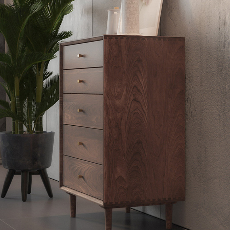 Commode à tiroirs simple et moderne, Brun