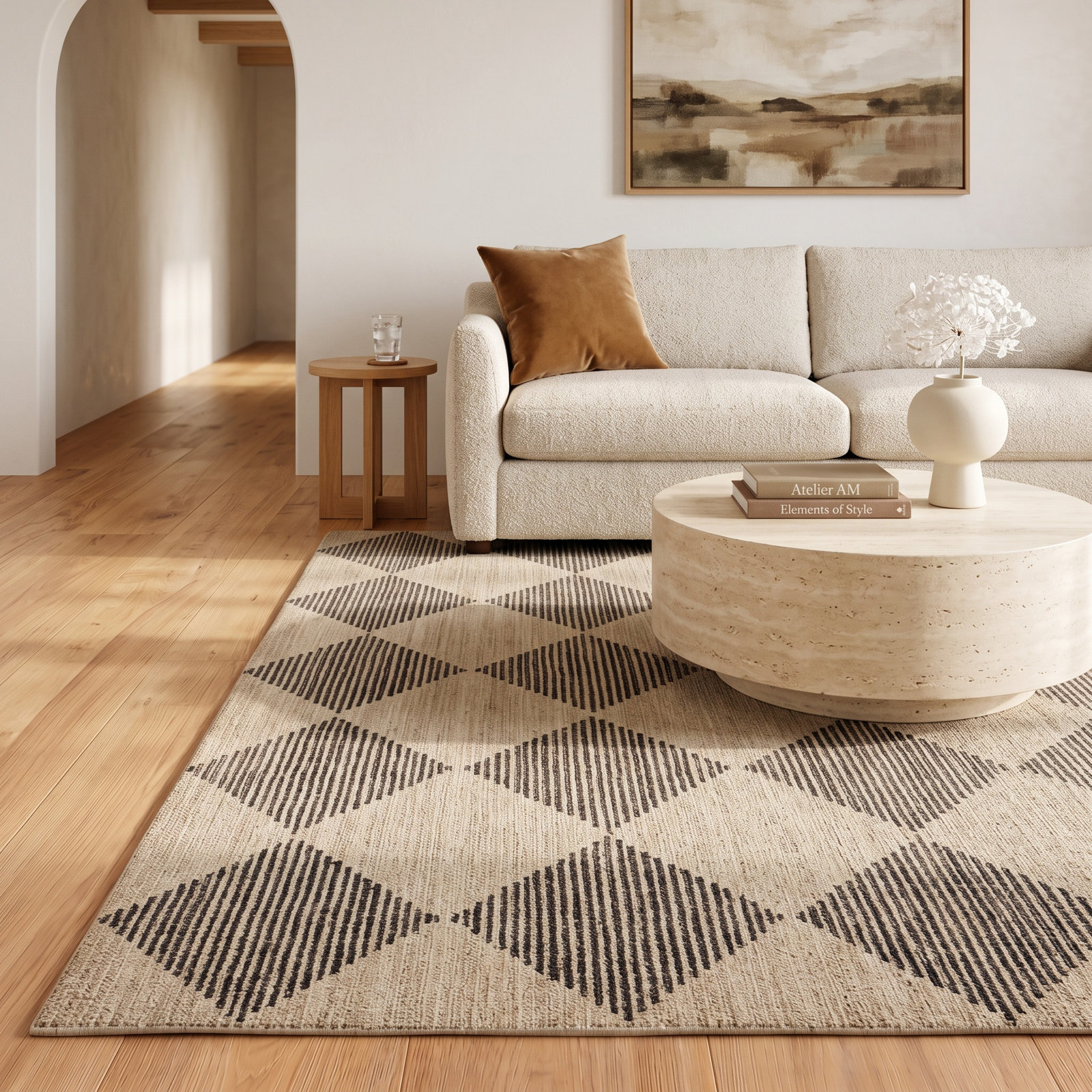Chris Loves Julia x Loloi Francis Beige Charcoal Rug, Rectangle 7'9" x 9'9"