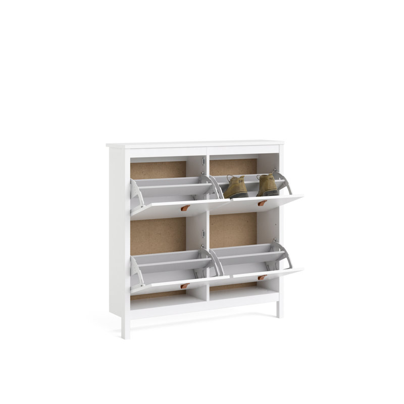 Armoire de rangement pour chaussures 16 paires Cotham, Blanc
