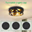 12,6 po Plafonnier encastré noir 3 lumières avec capuchon rotatif Farmhouse (paquet de 1)-1683830092-1683830091