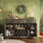 55" Farmhouse Wine Bar Kitchen Sideboard With Glass Rack & Removable Wine Rack