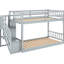 Lit simple superposé au-dessus d'un plancher gris avec rangement - Fonction pratique et confortable-1772331329
