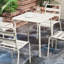 Table carrée de conception américaine givrée pour les repas en plein air et le jardin relaxant-184750642