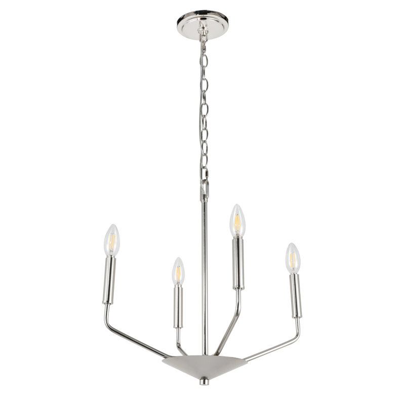 Style bougie classique/traditionnel 4 lumières lustre Venice, Chrome