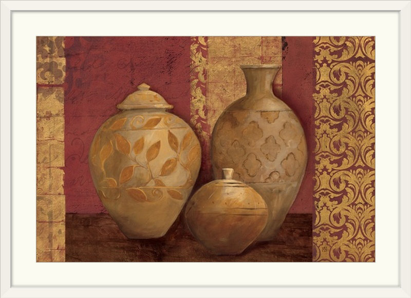 «Aegean Vessels on Spice», reproduction d'art de Yerkes, H 20 po x l 26 po x P 1 po, Cadre blanc