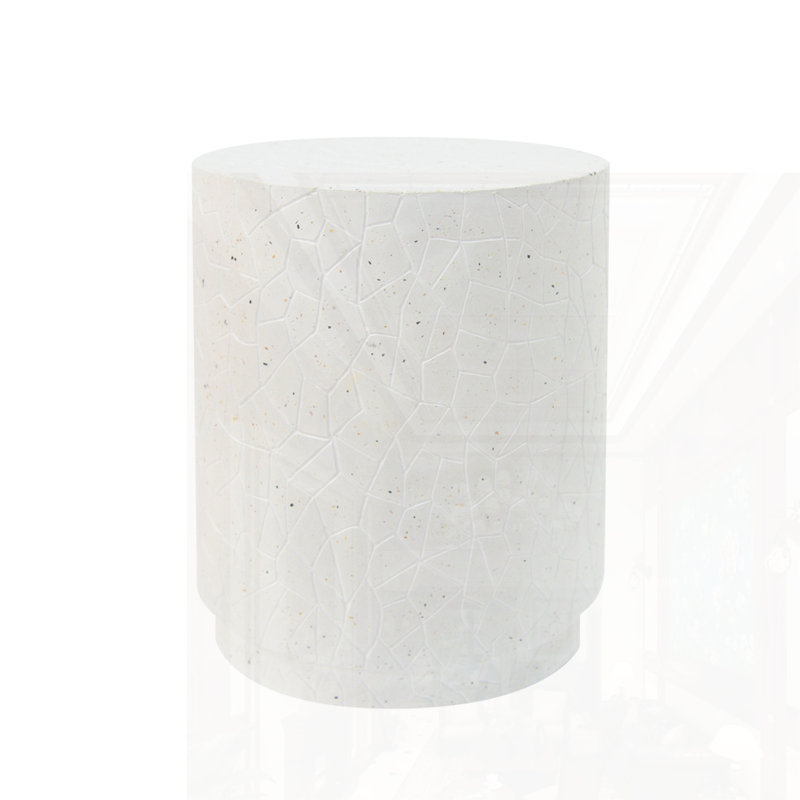 Outdoor Terrazzo Concrete Drum End Table