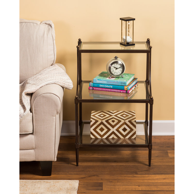 Peninsula Metal & Glass Side Table, Butler Hallmark