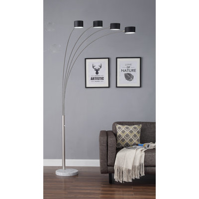 Mourits 82.5'' Chrome Arched Floor Lamp