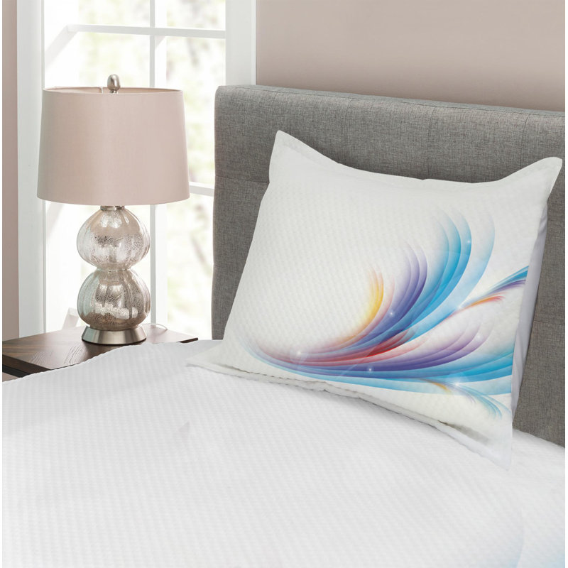 Abstract Modern & Contemporary Polyester Coverlet, Twin Coverlet + 1 Sham