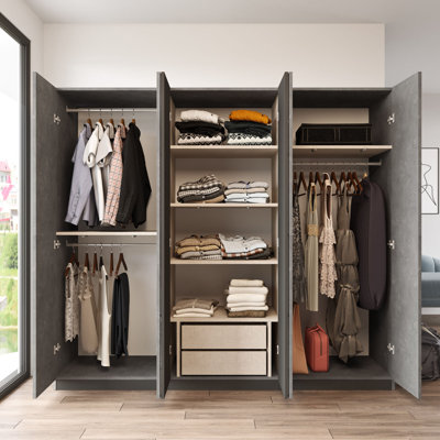 Haerr 4 Door Manufactured Wood Wardrobe