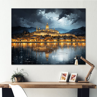 Ville française de Lyon, paysage sur toile