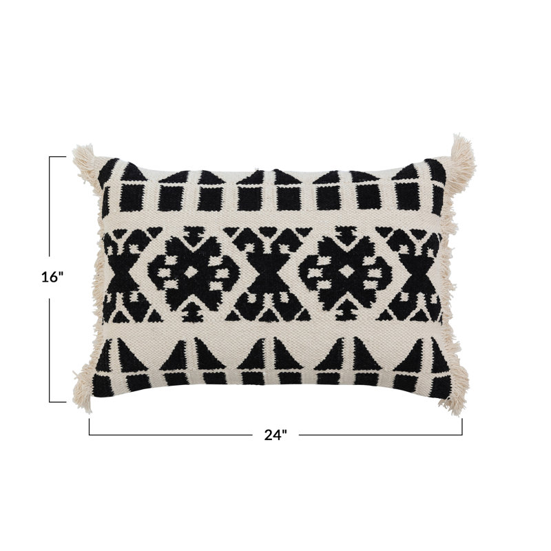 Fringed Cotton Pillow Cover