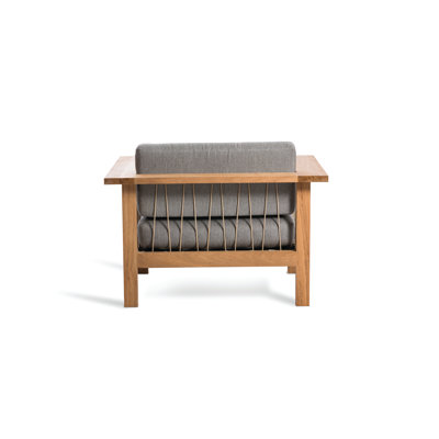 Chaise de patio en teck avec coussins Maro