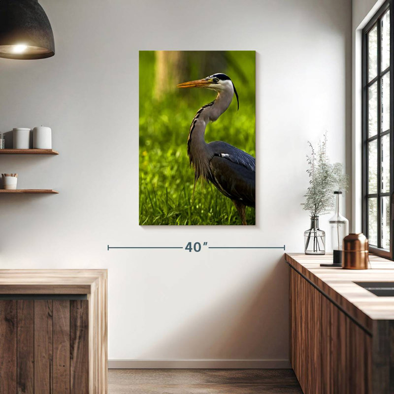 Brampt Grassland Grey Heron, 39" H x 26" W