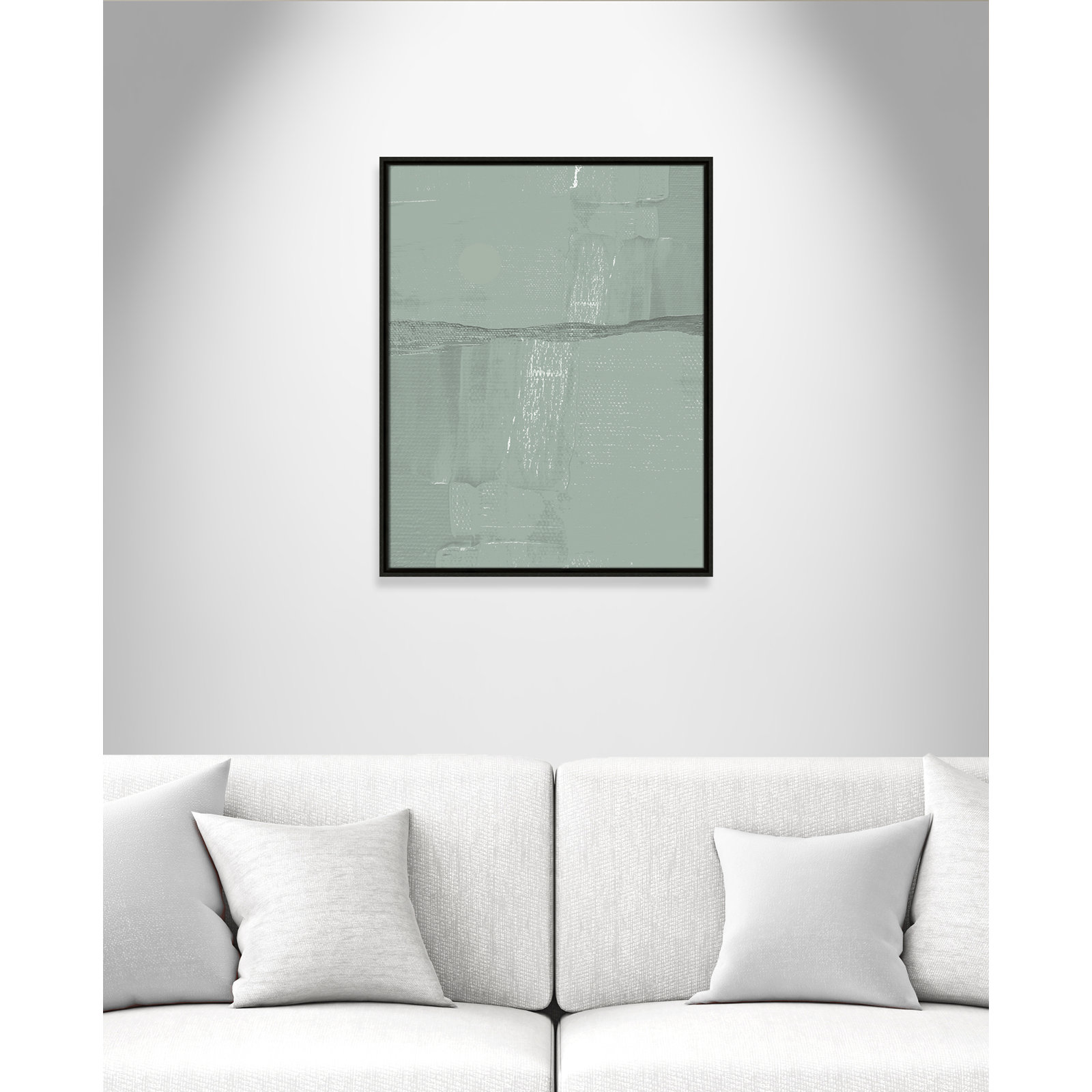 Attica "Sage Abstract" Print, 29.5" H x 23.5" W x 2" D, Espresso