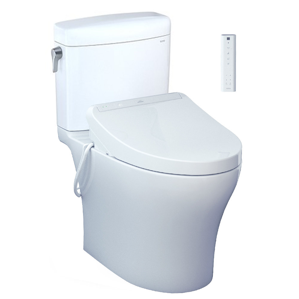 TOTO Aquia IV Cube Dual-Flush Elongated Two-Piece Toilet (Seat Included ...