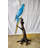 Giant Blue and White Parrot Standing on A Tree Bronze Statue 30" x 24" x 66"H
