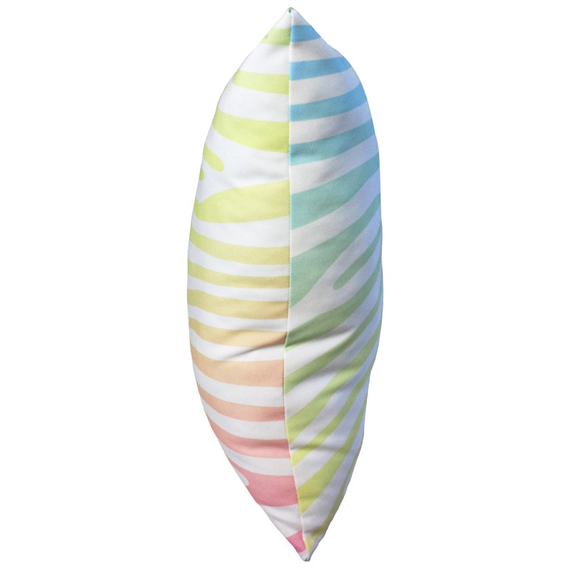 Animal Print Reversible Throw Pillow, Pastel Gradient/White
