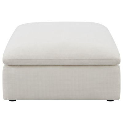Jaequan Square Upholstered Ottoman Ivory