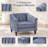 Light Blue Upholstered Sofa with Channel Tufting, Rolled Arms and Nailhead Trim-472461115