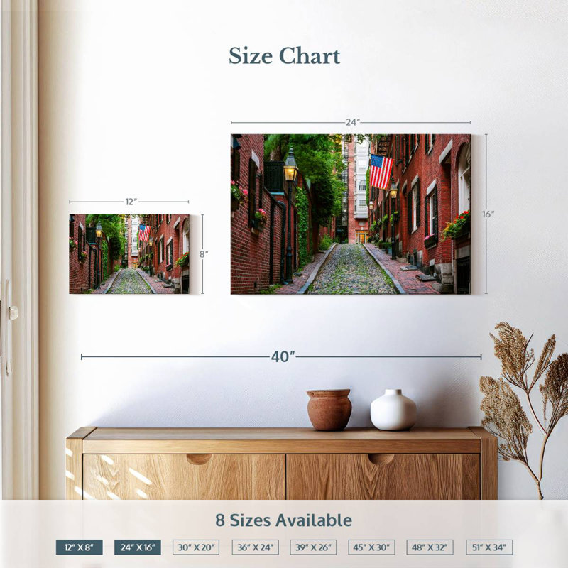 Acorn Street à Boston, H 16 po x l 24 po