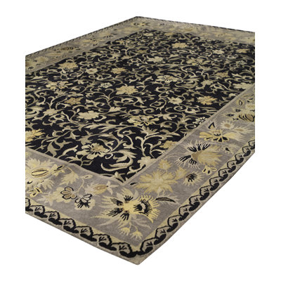 Tapis brun et beige de haute qualité noué à la main