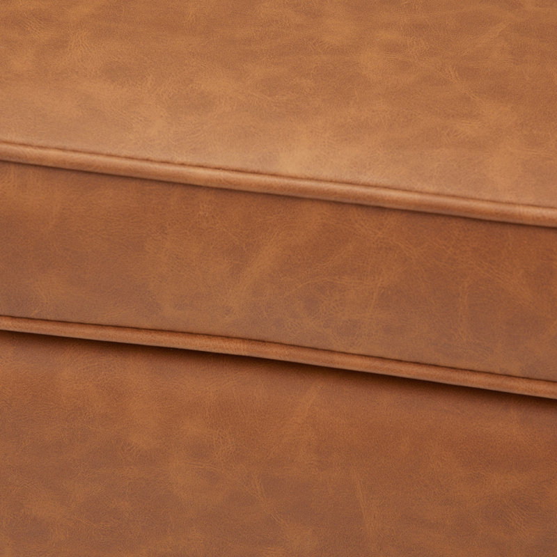 Atley Upholstered Storage Bench, Brown Faux Leather