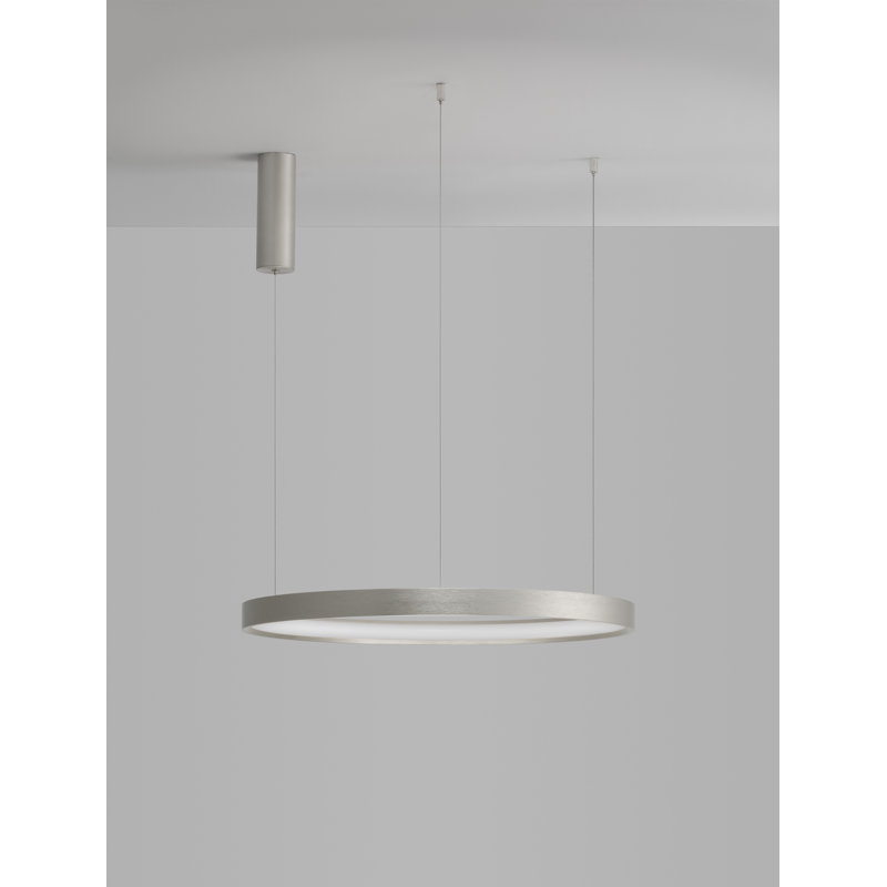 1 - Light Silver LED Wagon Wheel Pendant