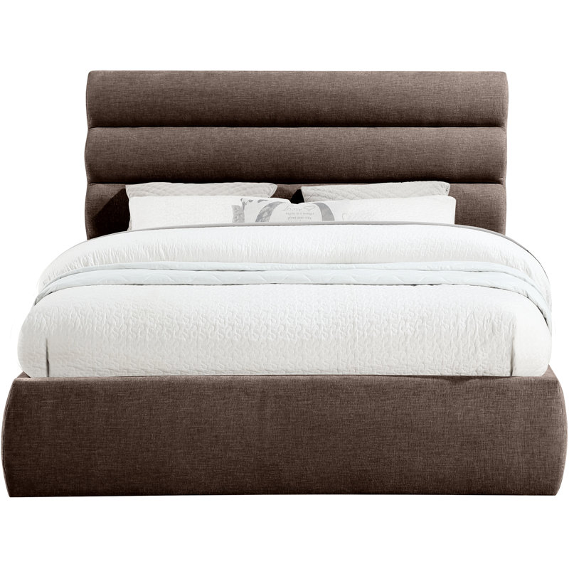 Adam Chenille Fabric Bed, Queen, Brown Chenille Fabric