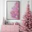Reproduction d'arbre de Noël rose ludique sur toile-2147158656-2147158657