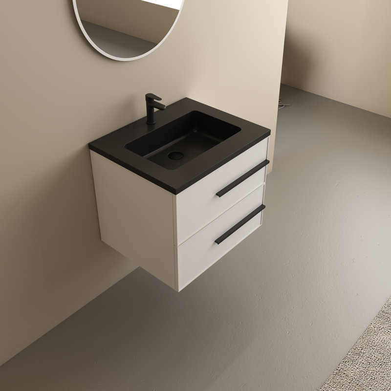 23.6'' Single Bathroom Vanity with Resin Top