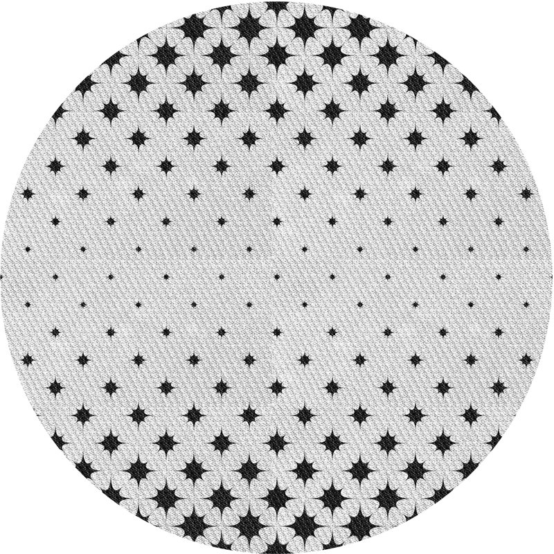 Tapis gris tissé à la machine, Rond 8 pi