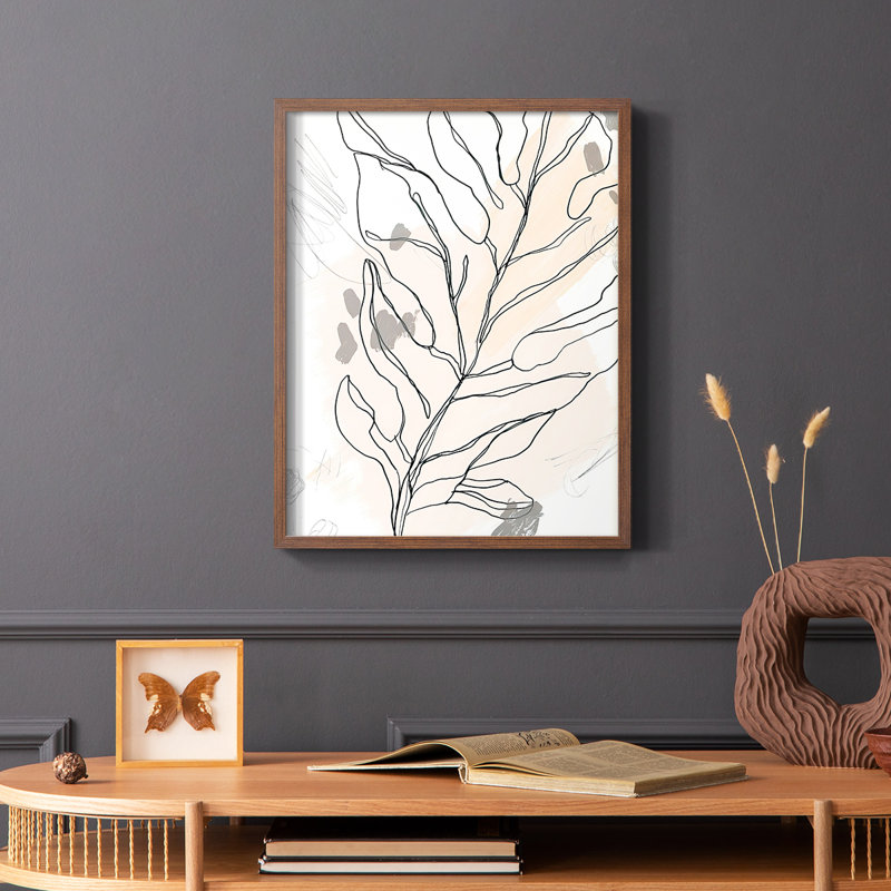 Palm Sketchbook III, reproduction encadrée - bois massif, Cadre photo brun simple, H 20 po x l 16 po