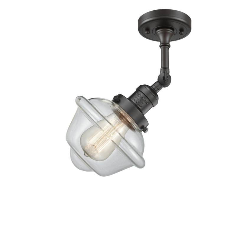 Applique murale de salle de bain 1 lumière à intensité variable Gaspard, Ampoule incandescente rétro de 60 watts, Transparent