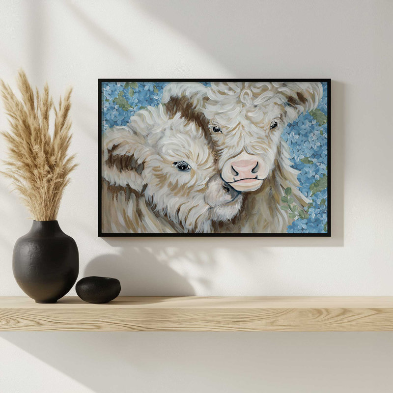 «Highland Cuddles» par Yvette St. Amant, reproduction d'art, Noir, H 36 po x l 48 po