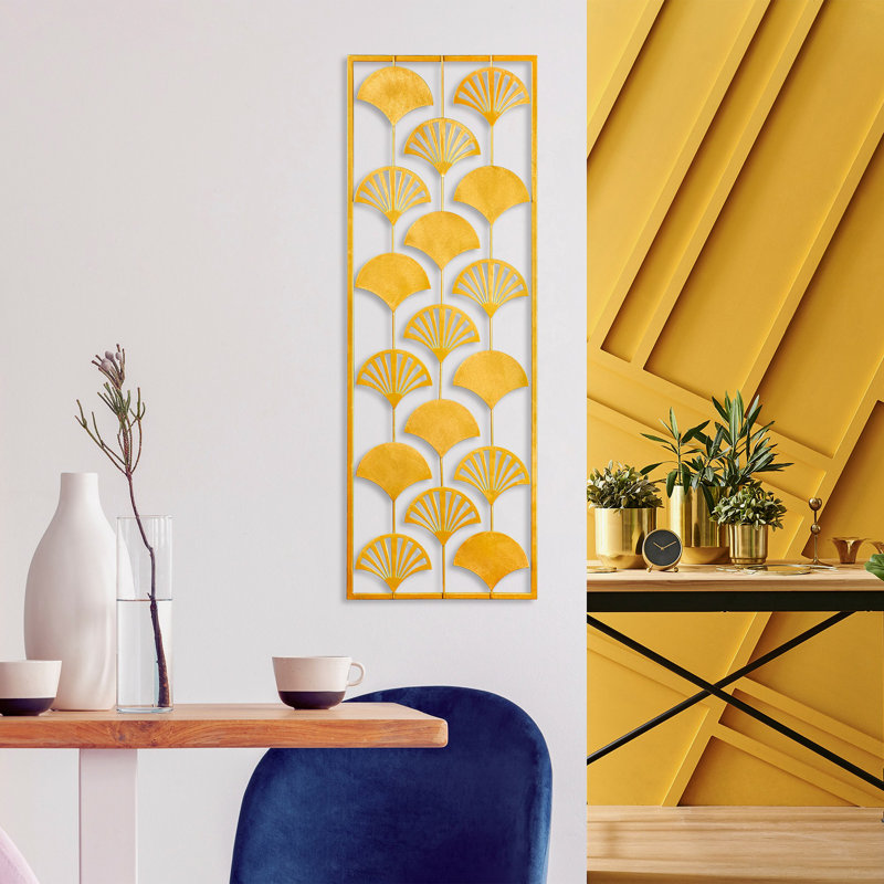 Handmade Decorative Metal Wall Accessory, 12.6 x 35.4 inches | 100% Metal, Thickness: 0.06 inches | Unique Hand-Painted Design, Perfect for Home Decor | Versatile Wall Hanging with Distinctive Color Variations