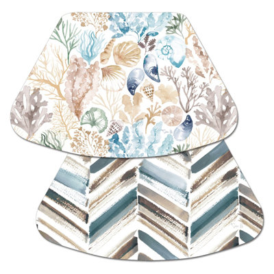 CounterArt Tidepool Reversible Wedge Shaped Easy Care Placemats