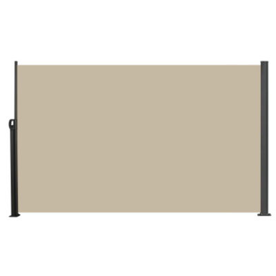 Retractable Side Screen Awning, 118", Uv Resistant & Waterproof Privacy Screen For Garden, Balcony, Courtyard (Beige)
