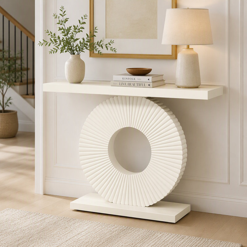 Canapé moderne en bois avec base géométrique, white, white, White