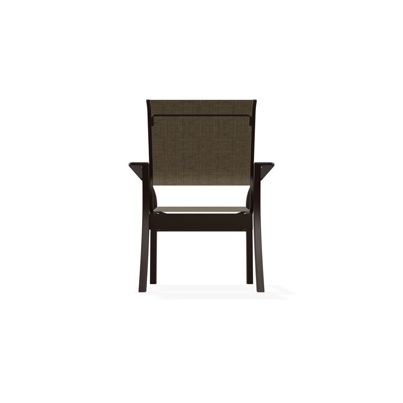 Chaise de café empilable en polymère de qualité marine Leeward Sling, Kona, Beacon taupe Sunbrella®