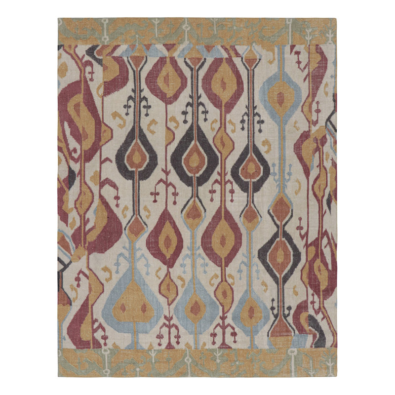 Rug & Kilim’S Modern Classics Flatweave Rug In Cream-White With Ikats Patterns