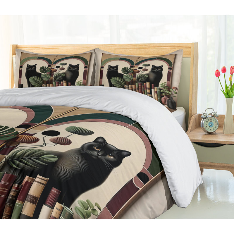 Cat Duvet Cover, King Duvet Cover + 2 Standard Shams