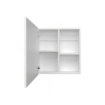 Pharmacie H 21,1 po, 1 porte, 4 tablettes, 1 miroir, blanc