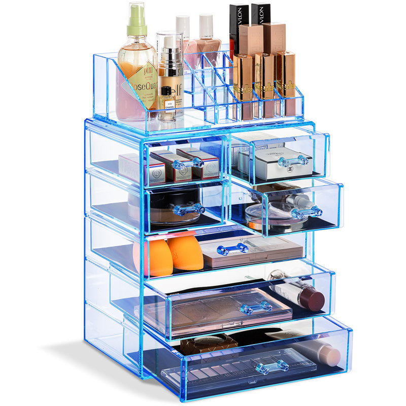 Étui de rangement pour organisateur de maquillage, Bleu