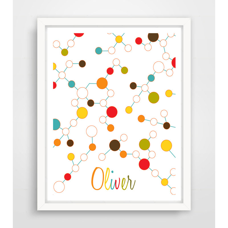 Impression sur papier encadrée Molecules, H 20 po x l 16 po
