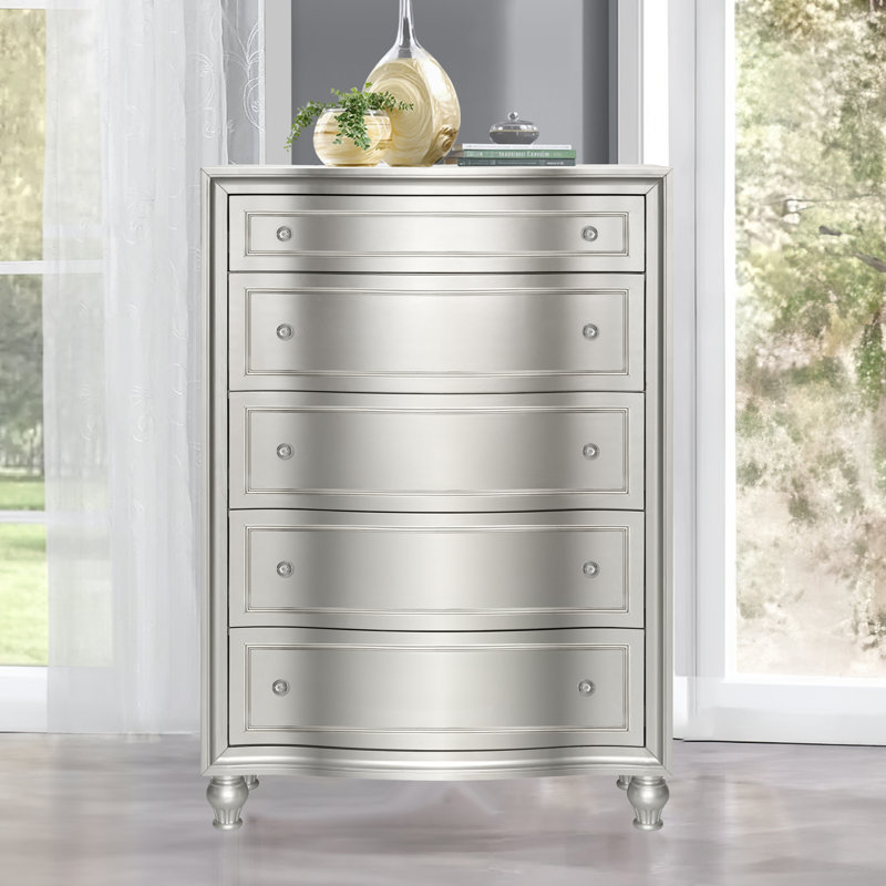 Commode verticale en bois Marila, gris